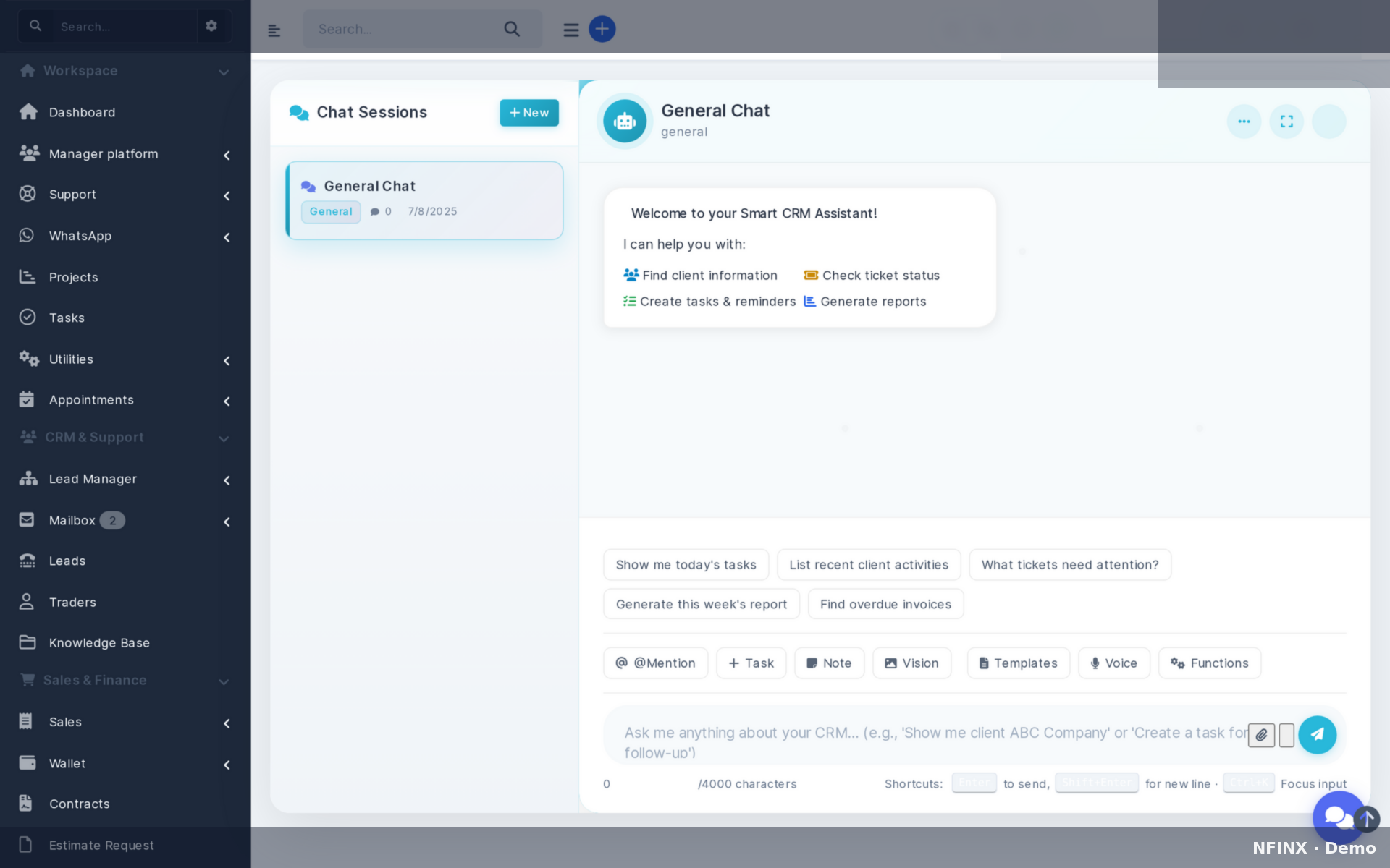 AI-assisted operator chat in CRM