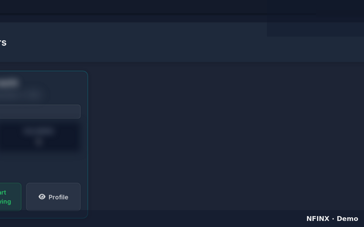 Following traders grid in the NFINX trading app